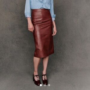 Sezane Magalia Skirt Chestnut Brown - Size 14